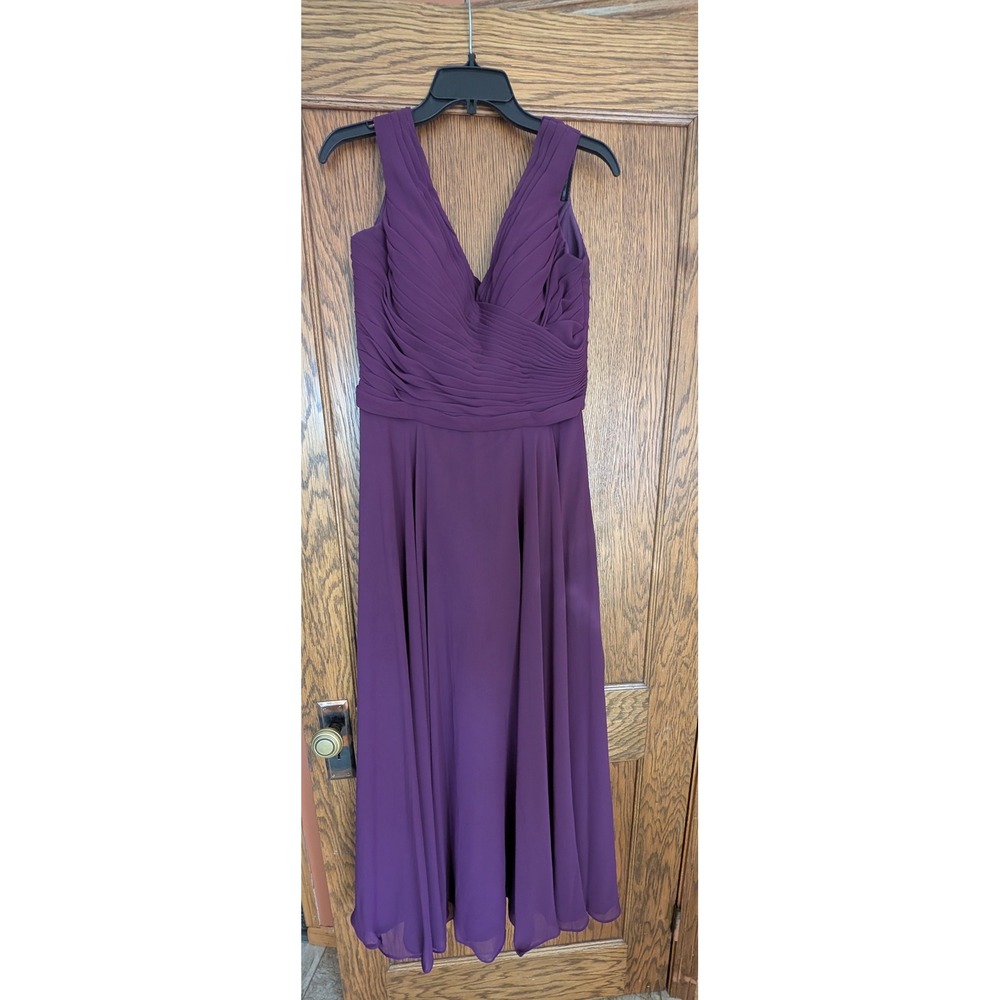 Mori Lee Madeline Gardner Purple Chiffon V-Neck Ruched Bridesmaid Dress 21522 12